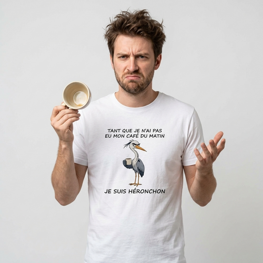 T-shirt Homme Je suis Héronchon