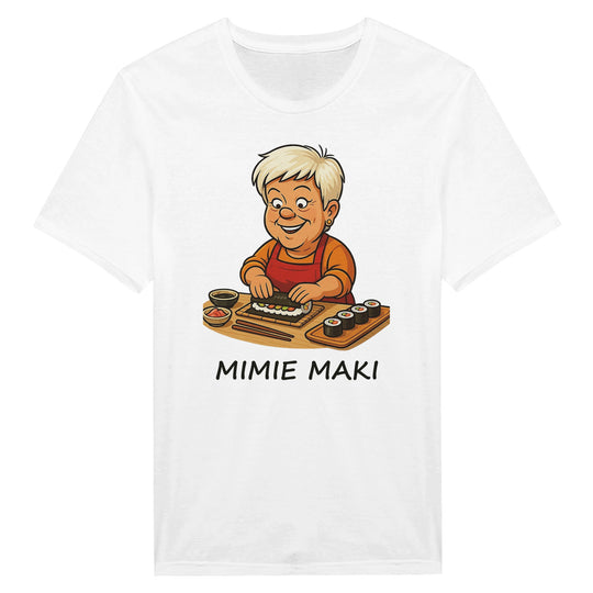 T-shirt femme « Mimie Maki » : un jeu de mots aux saveurs japonaises.