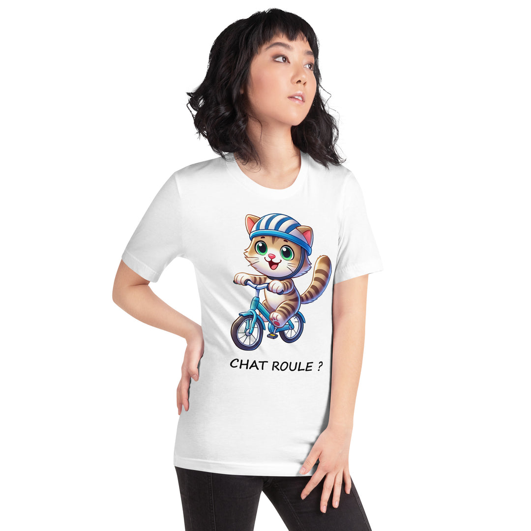 T-shirt Femme Chat Roule
